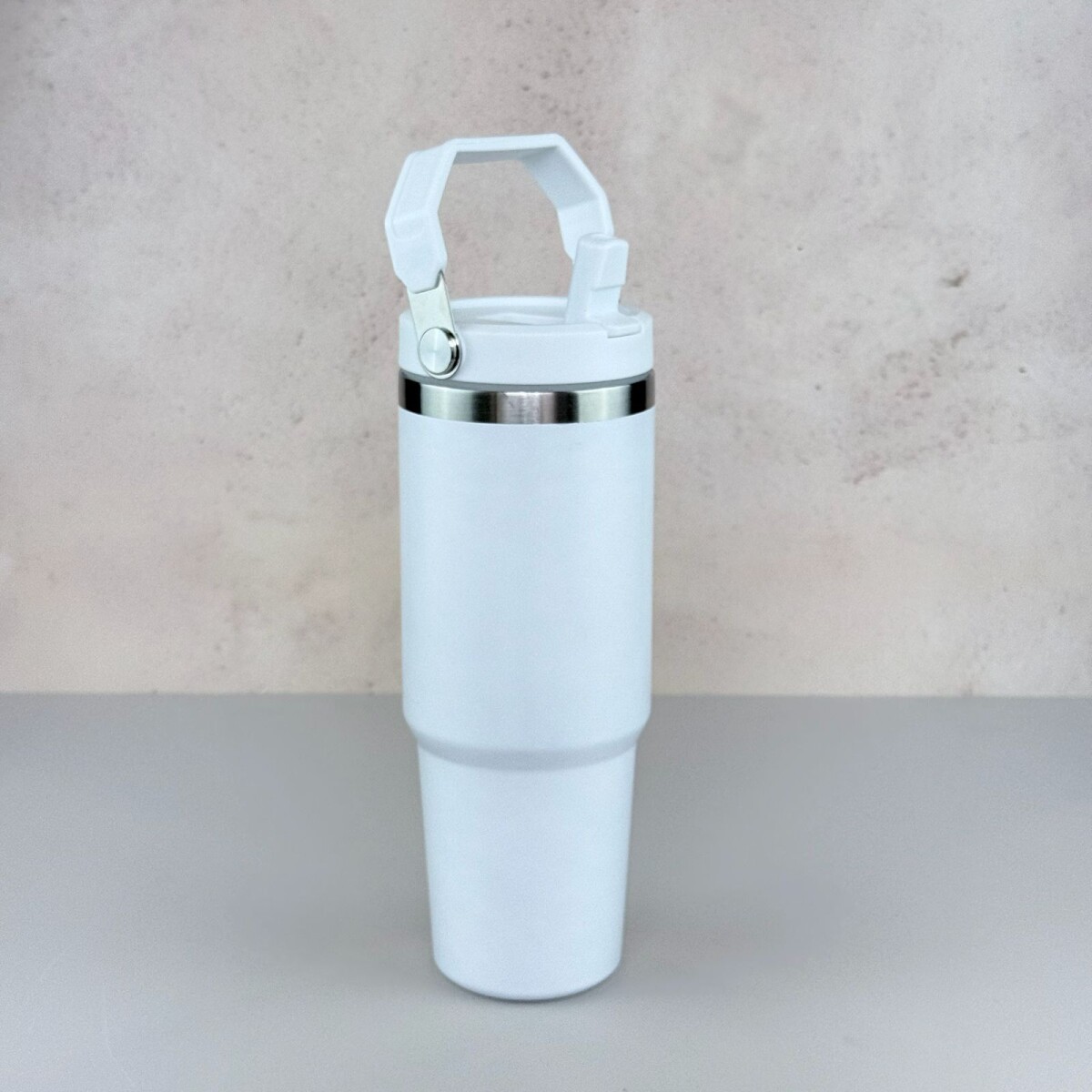 Vaso Térmico de Acero Inoxidable con Asa 900ML | Blanco 