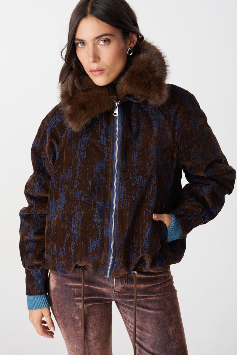 Campera Earth - Chocolate/Azul 