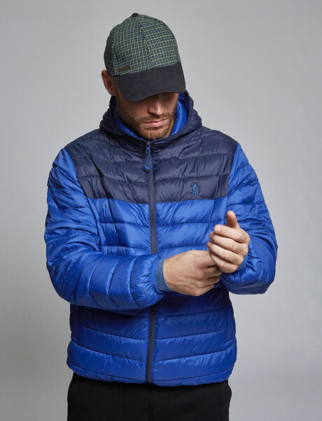 Campera combinada azul