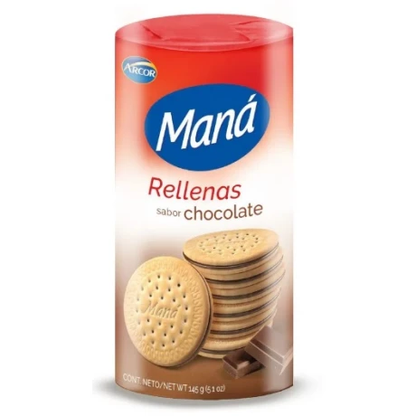 GALLETA RELLENA CHOCOLATE MANA 165 GRS GALLETA RELLENA CHOCOLATE MANA 165 GRS