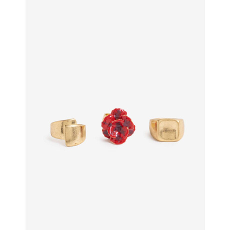 Anillo Set Floral Dorado