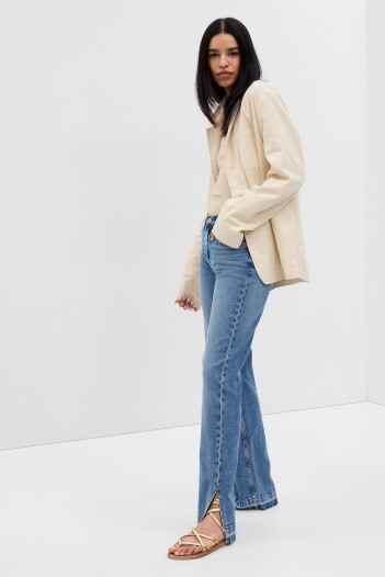 Jean 90S Loose Tiro Medio Mujer Medium Vintage Destroy