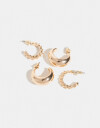 Aros Argollas Set Metal Set De Argollas Chunky - Dorado