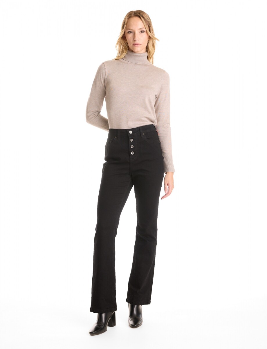 Jean Bootcut Botones - Negro 