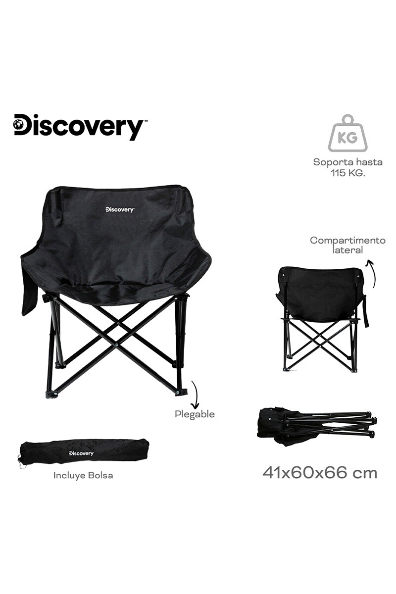Silla Plegable de Camping Discovery Negro
