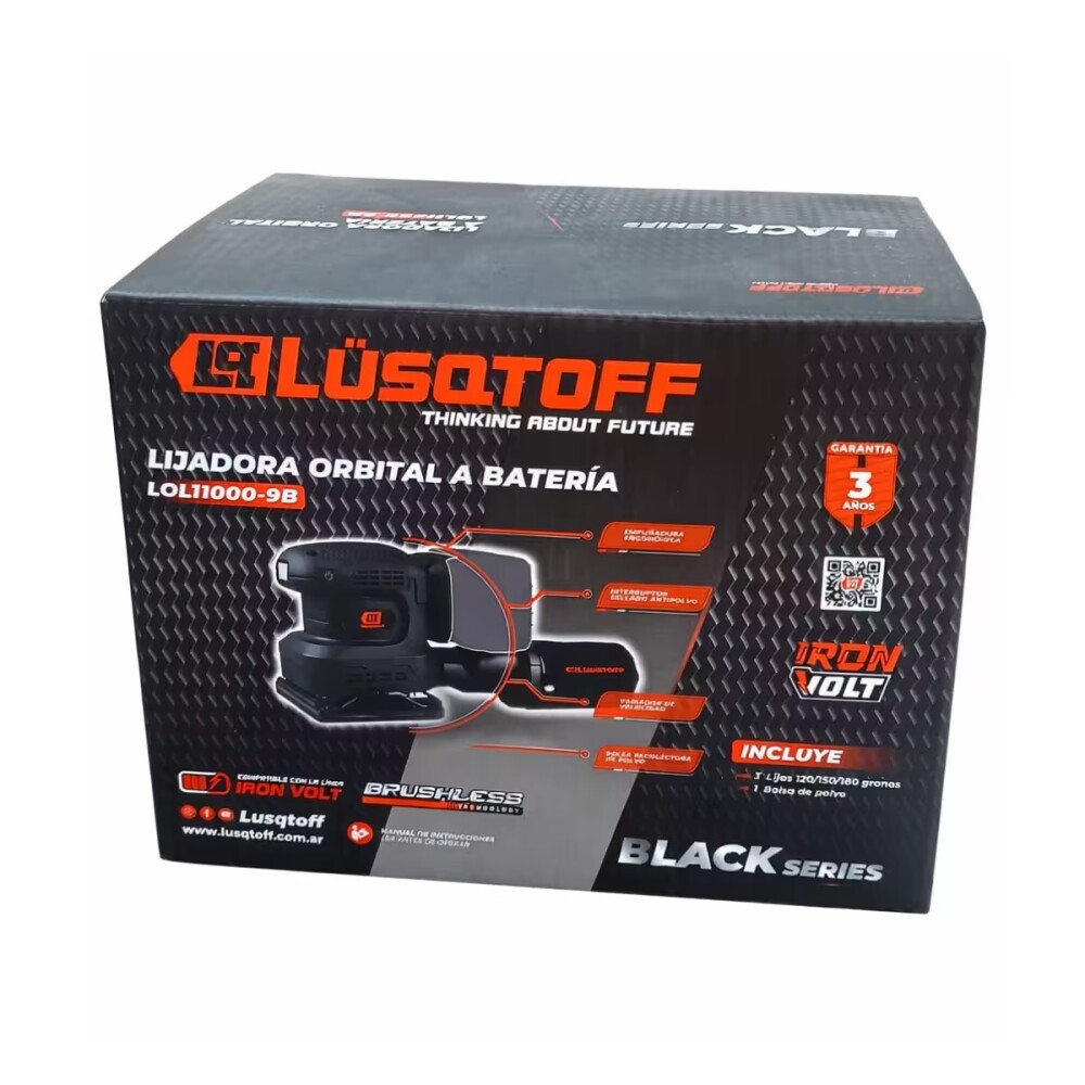 Lijadora orbital a bateria - sin cargador ni bateria Black Series Lijadora Orbital A Bateria - Sin Cargador Ni Bateria Black Series