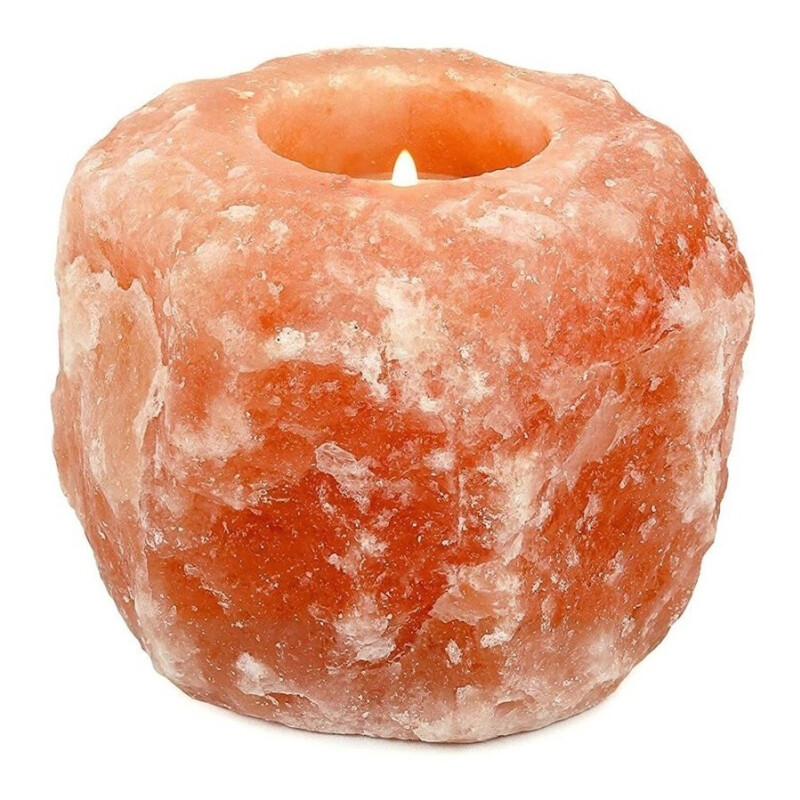 Porta Vela De Sal Del Himalaya Calidad 0.4 - 0.7kg Original Naranja