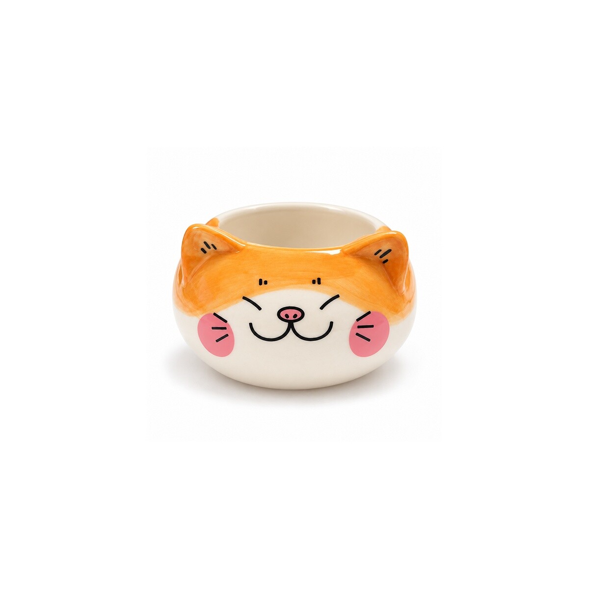 Maceta de cerámica gato naranja - Blanco 