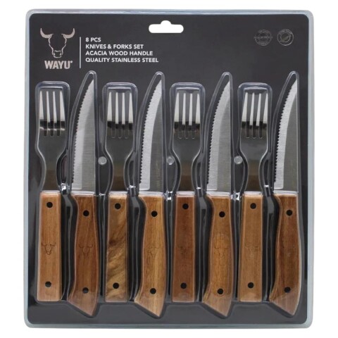 Juego De Cubiertos Para Asado 8 Pcs Wayu Juego De Cubiertos Para Asado 8 Pcs Wayu