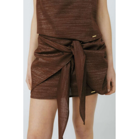 Falda Lazo Lurex Chocolate