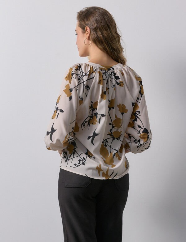Blusa Gasa BEIGE/MULTI