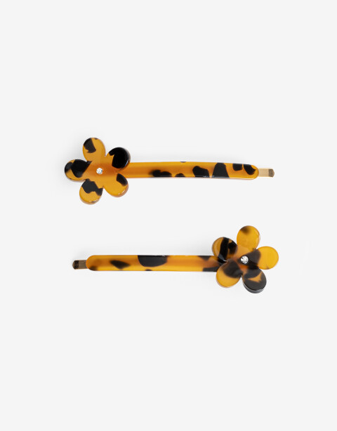 Horquillas con Accesorios Carey Horquilla De Acrilico Con Flores Incrustadas. - Marron Carey