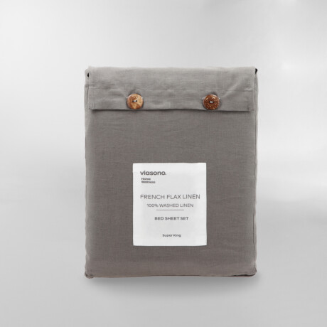 SÁBANA FRENCH FLAX LINEN Gris - SUPER KING