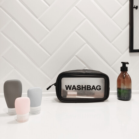 Neceser Transparente Washbag Grande Negro