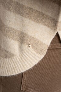Sweater Rayado Combinado Beige Melange