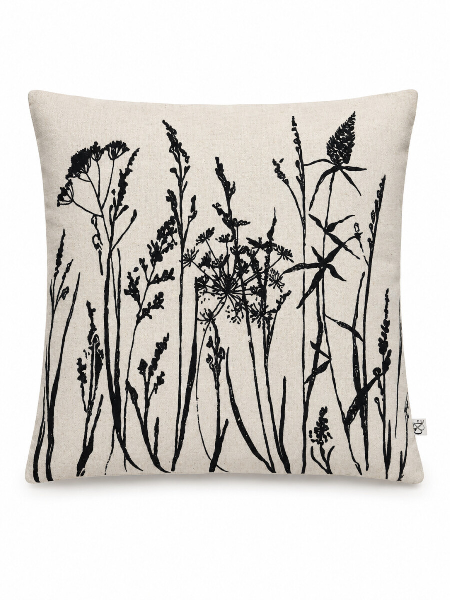 FUNDA ALMOHADON LILLE FLOWER - NEGRO 
