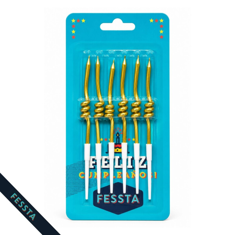 Vela con Rulo x6 Und Dorado