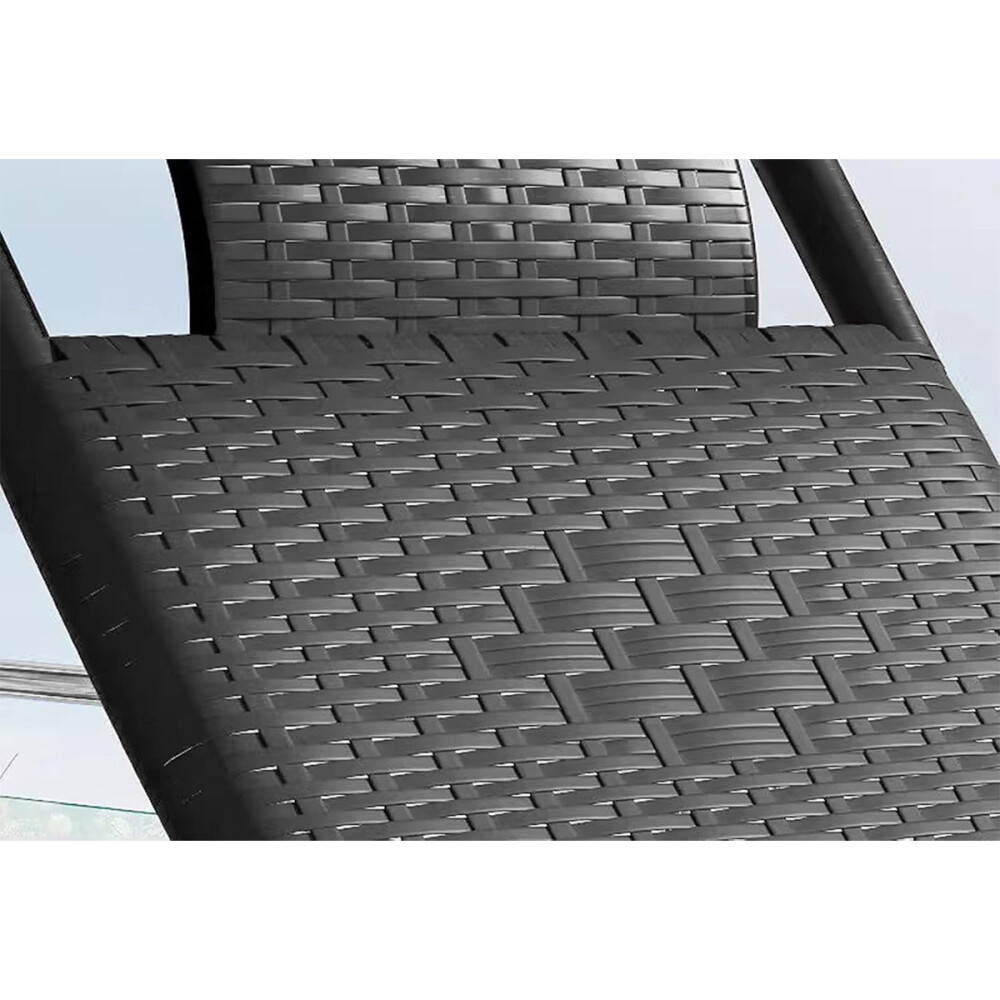 Silla Mecedora Mykonos ratán Negro