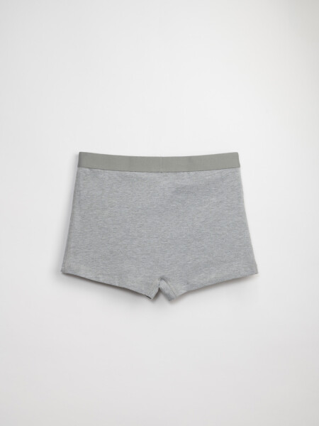 Boxer corto algodon liso Gris Melange