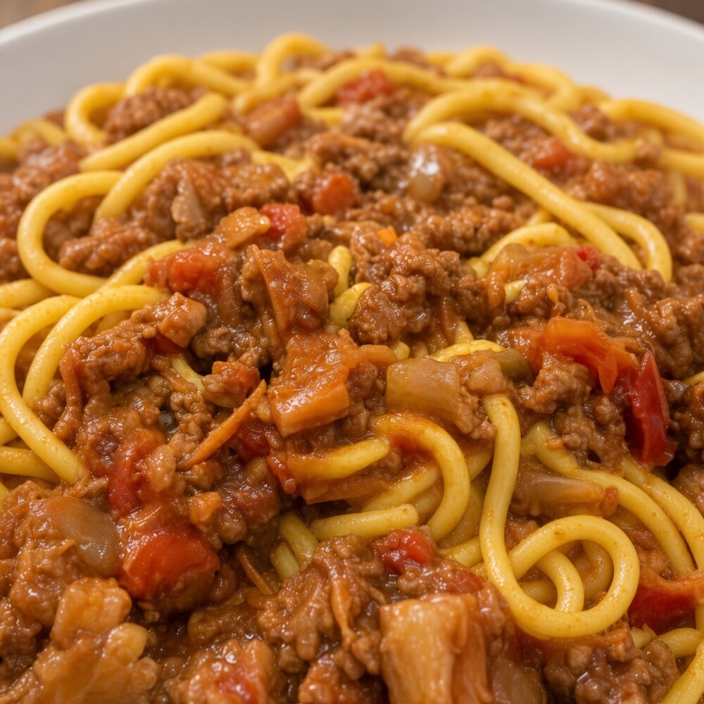 Tallarines con Salsa Boloñesa Tallarines con Salsa Boloñesa