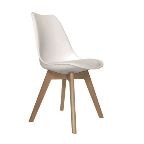 SILLA EAMES CON ASIENTO ACOLCHONADO BLANCA SILLA EAMES CON ASIENTO ACOLCHONADO BLANCA