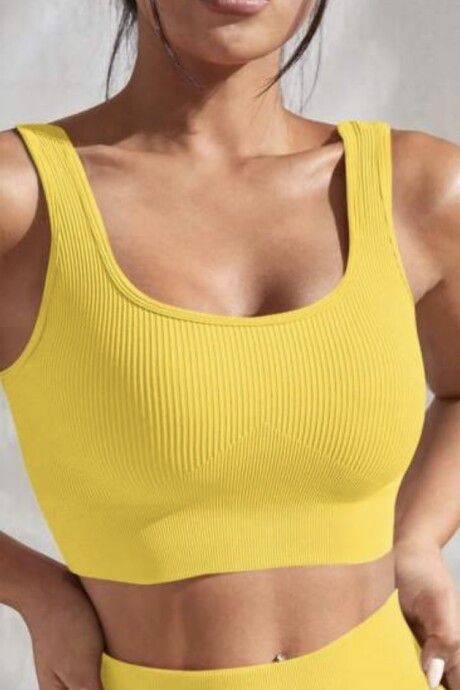 Top en lycra acanalada Amarillo