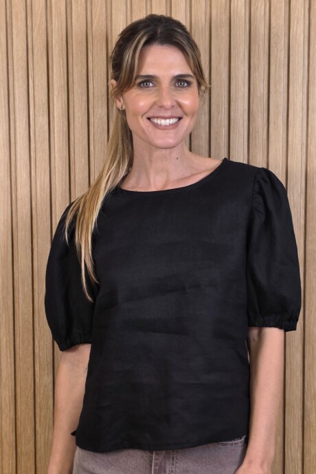 Blusa Gloria Puro Lino Negro
