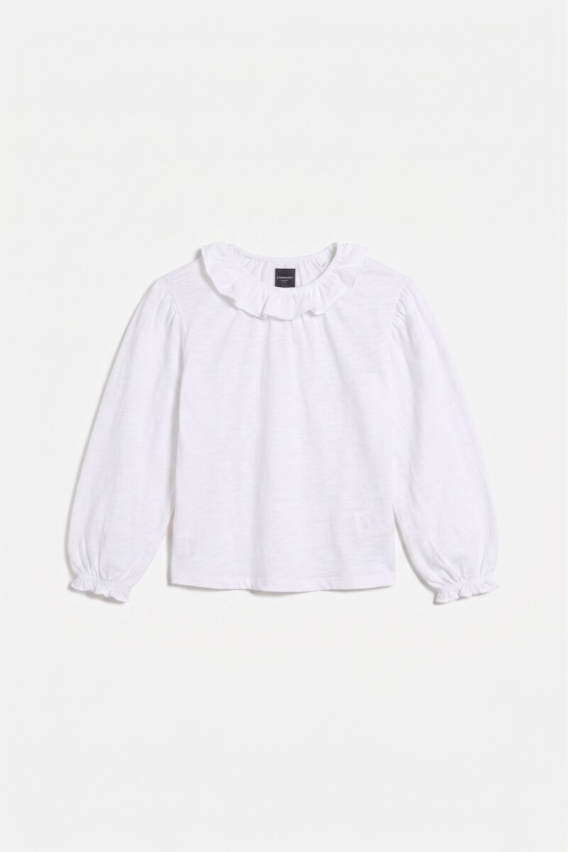 Remera con volado BLANCO