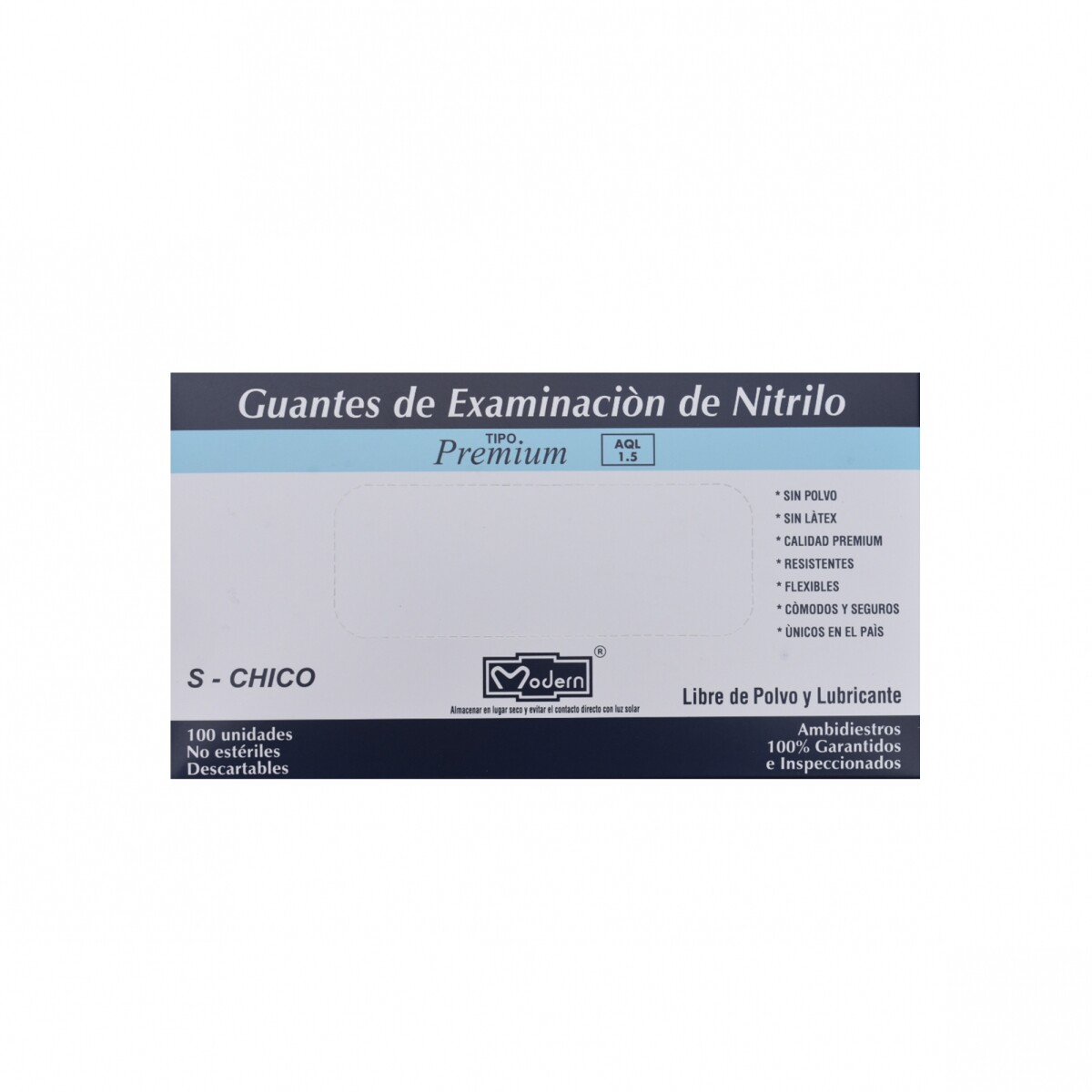 Guantes de nitrilo Modern caja x 100 unidades - Azul 