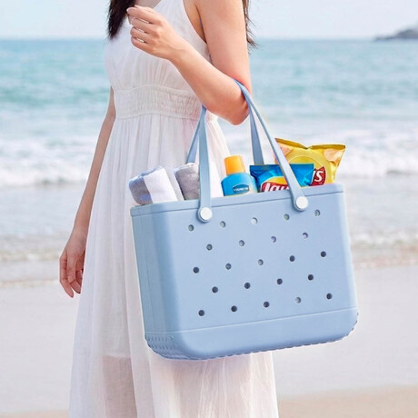 Set X2 Bolsos Carteras Compras Playera Goma +20 Pines Azul