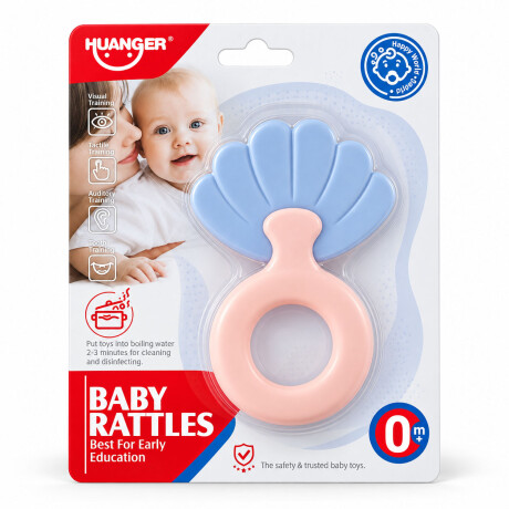 Mordillo Sonajero Bebé +0m Huanger Sensorial Libre Bpa Lila