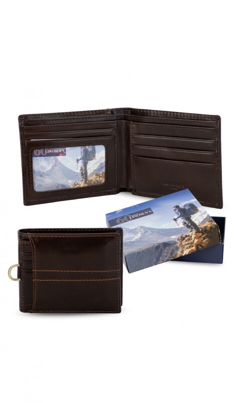 BILLETERA CUERO AQUILES CAOBA