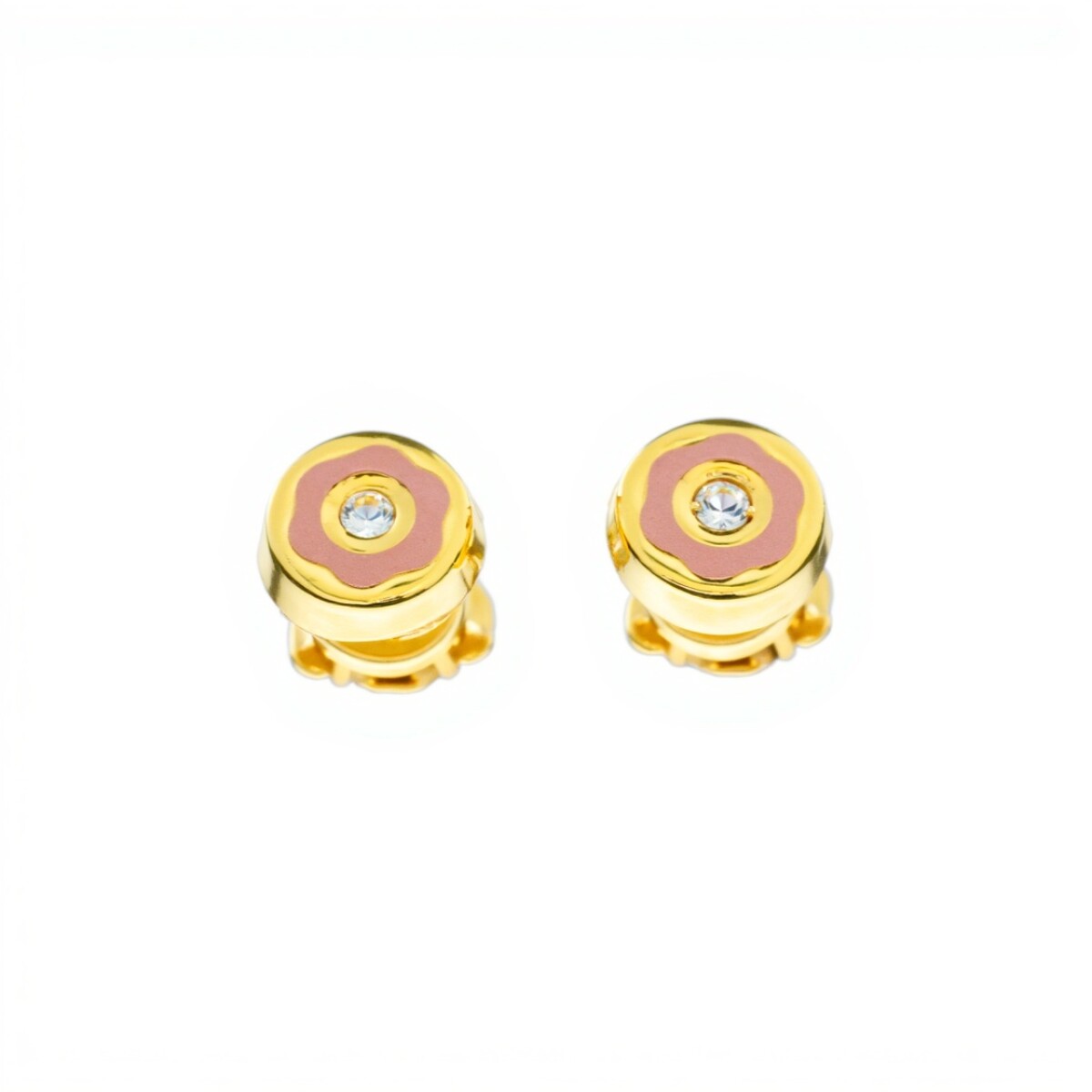 Abridores Zirconia-Oro 18k-Piedra Zirconia y Resina rosada-AB9512 - conpiedra 