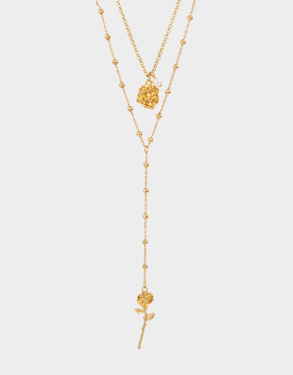 Collar Largo Con Flor 