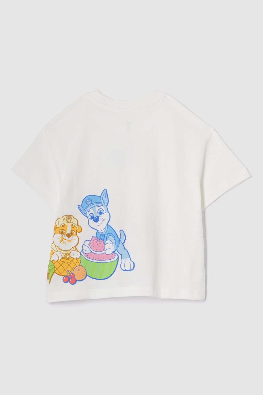 Remera Paw Patrol Toddler Niña New Off White