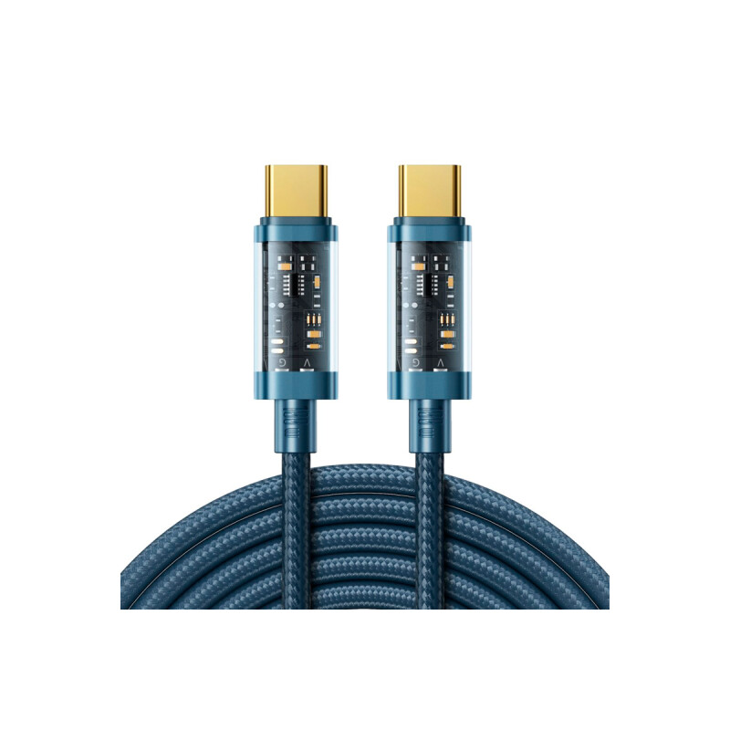 Cable trenzado Joyroom USB-C a USB-C 2 metros color azul Cable Trenzado Joyroom Usb-c A Usb-c 2 Metros Color Azul