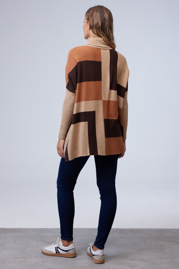 Polera Poncho TOSTADO/MULTI