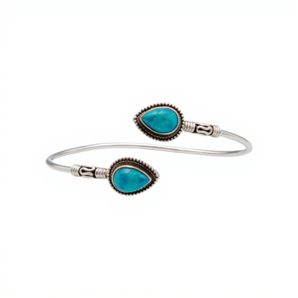 Brazalete tailandes-Plata 925-Piedra Turquesa-BR3023 sinpiedra