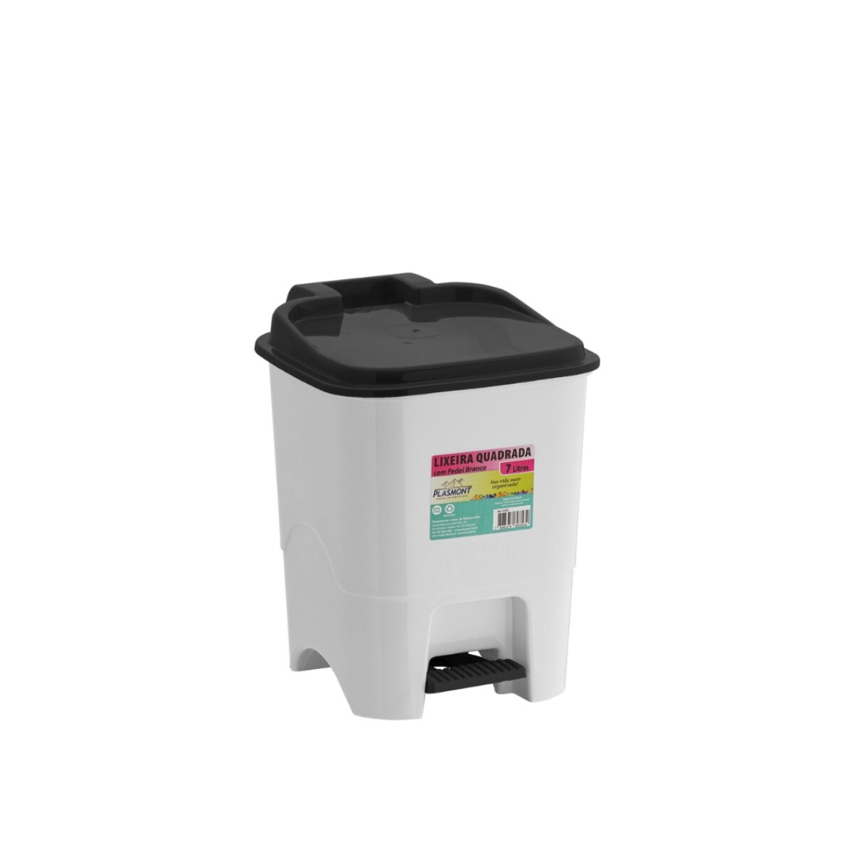 PAPELERA CON PEDAL PLASMONT 7 LITROS 