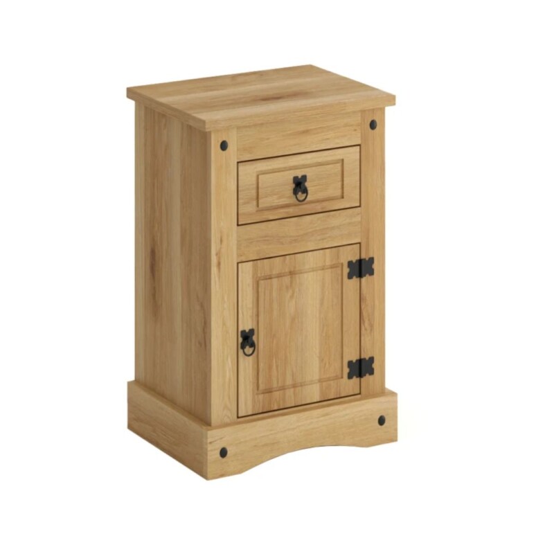 Mesa de luz 1 Puerta 1 Cajón - Linea Mexicana Natural Mesa de luz 1 Puerta 1 Cajón - Linea Mexicana Natural