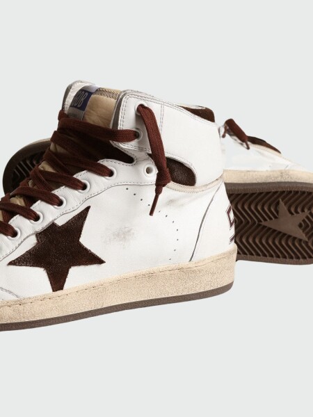 Golden Goose-Botines de cuero, Sky Star Blanco