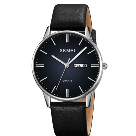 Reloj Skmei 2250SI Hombre Analógico Plateado con Correa de Cuero Plateado