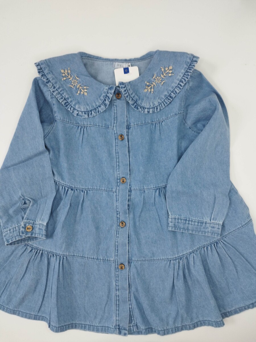 Vestido jean bordado 