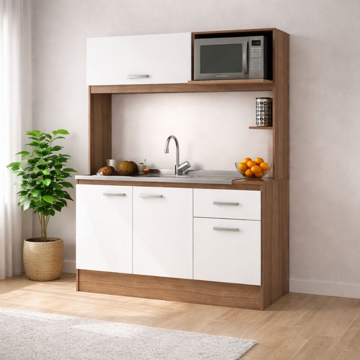 KIT DE COCINA - INTEGRADA GRANDE - CARVALHO BLANCO 