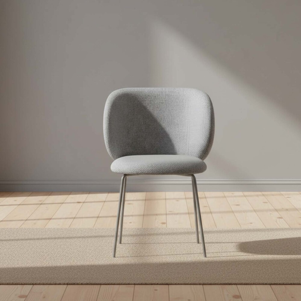 SILLA DE COMEDOR MDF-Y-ACERO NATURAL-BEIGE ABRIL