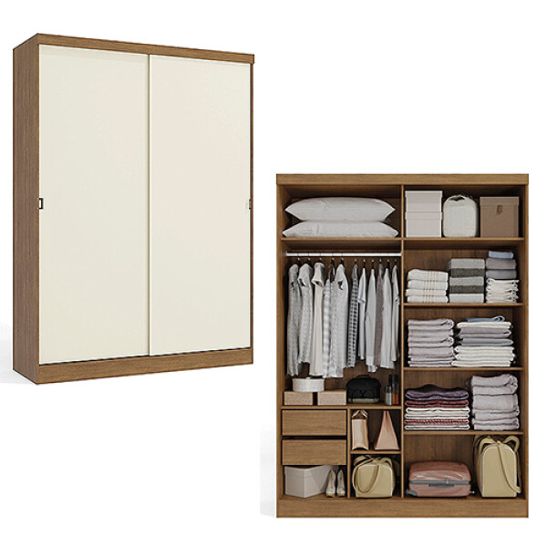 PLACARD ROPERO - 2 PUERTAS MDF-Y-MDP MARRON J563 Sin color