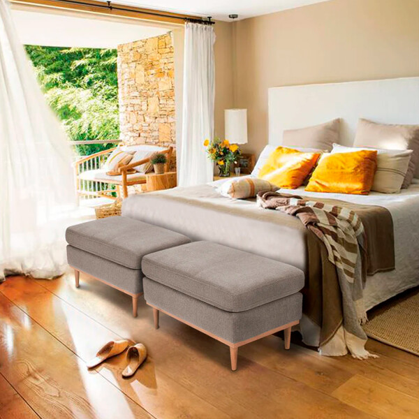 Isla Pie De Cama Puff Apoyapiés Otomano Taurus BEIGE