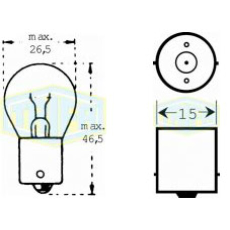 LAMPARA - 24V 15W 1POLO = 1115 TRIFA LAMPARA - 24V 15W 1POLO = 1115 TRIFA