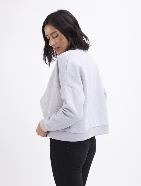 Campera felpa bomber gris