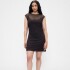 SL MESH RUCHED MINI DRESS LEOPARD